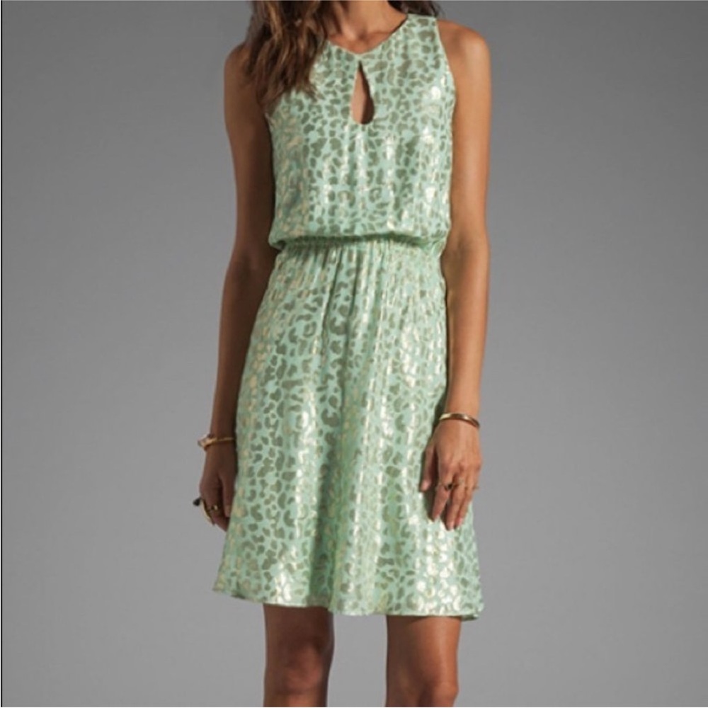 Erin Fetherston Mint and Metallic Dress